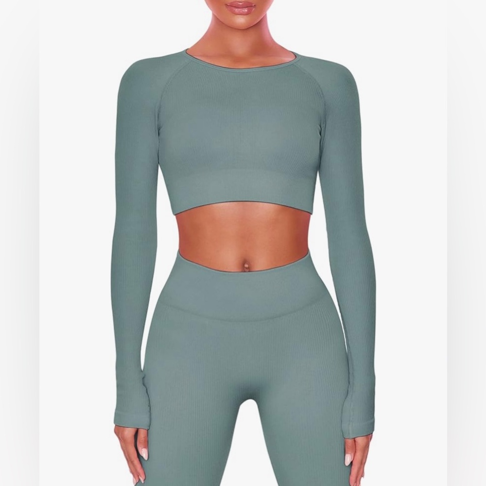 Ribbed Long-Sleeved Matching Set